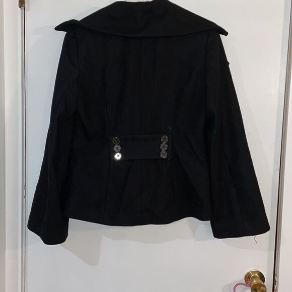 Marvin Richards Pea Coat Black Women’s Small worn a couple times great condition - Picture 5 of 8